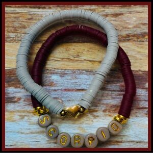 Zodiac SCORPIO~ elastic bracelet set ( new handmade )